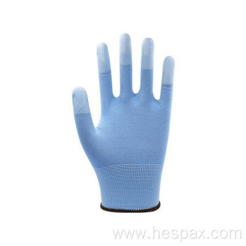 Hespax Mens PU Finger Dipped Dexterous Safety Glove